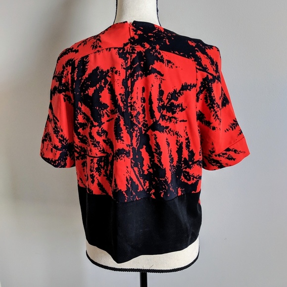 NWOT UK brand Whistles red and black blouse - Picture 6 of 8